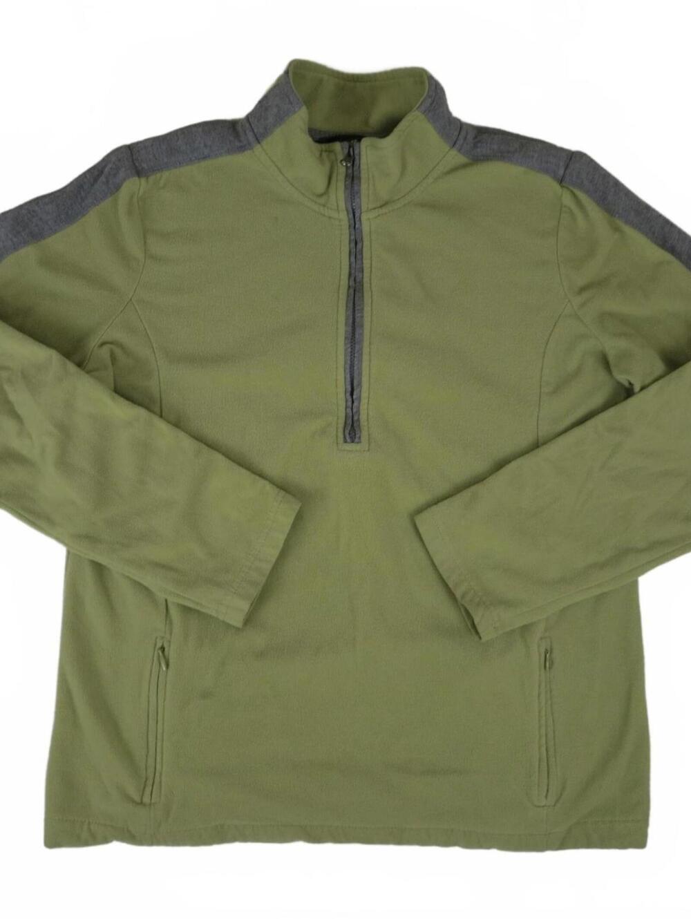 Eddie Bauer Green Gray Half-Zip Fleece Pullover Women's M